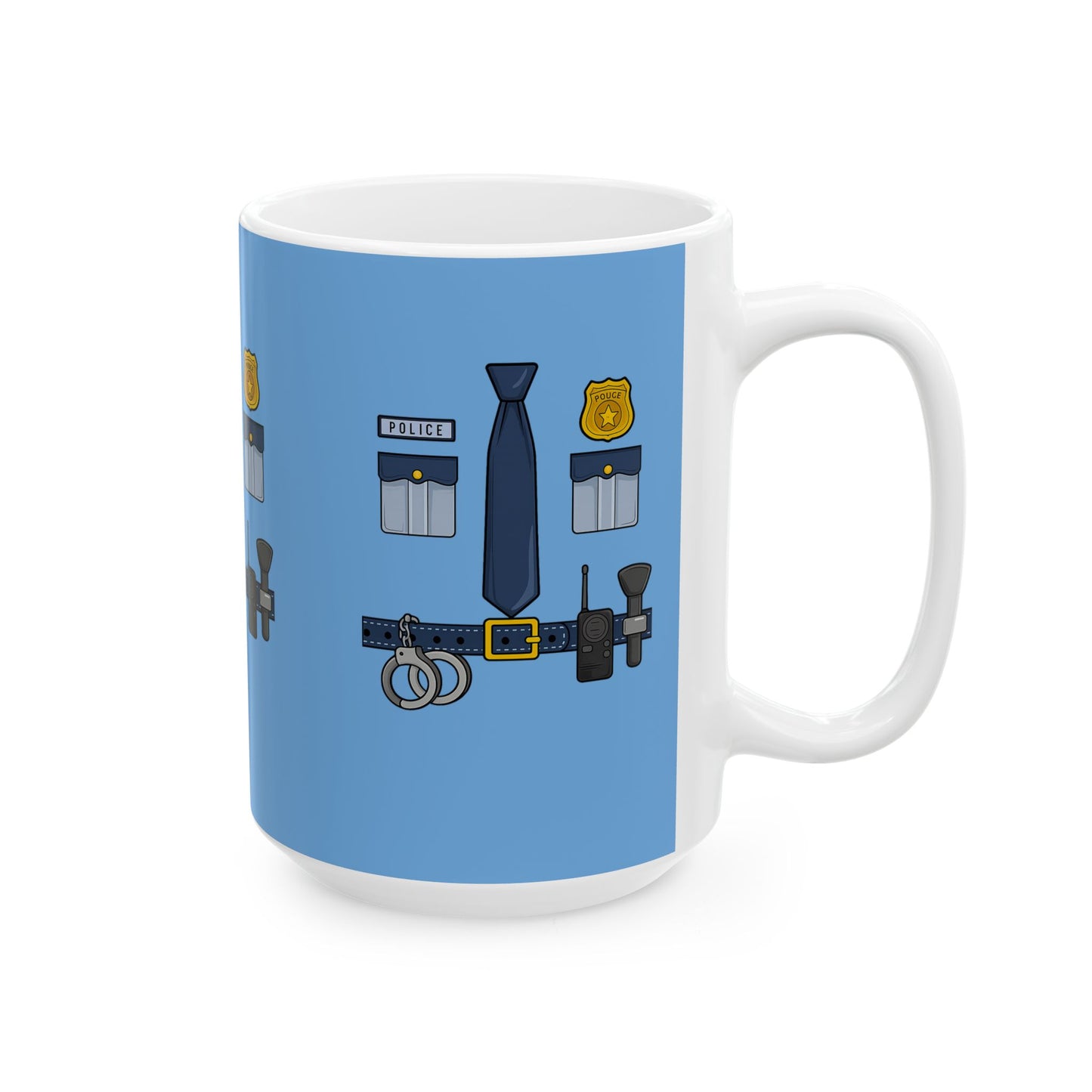 Police-Themed Ceramic Mug: Law Enforcement Gift, Cop Appreciation, Blue Line Support, Funny Police Coffee Cup, Officer Present
