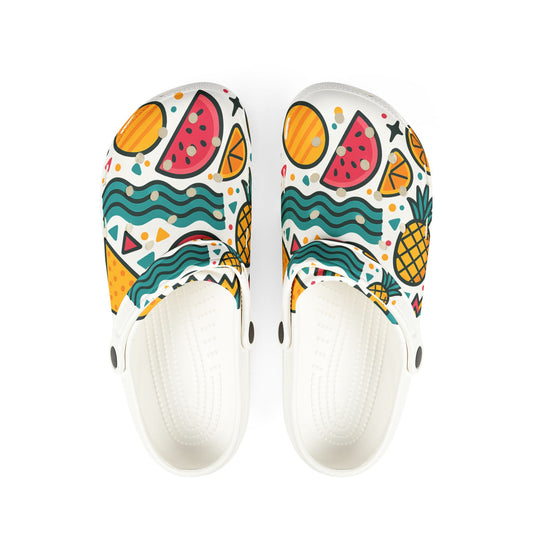 Tropical Pattern EVA Foam Shoes, Fun Water Shoes, Summer Footwear, Beach Ready Clogs, Colorful Slip-ons, Vibrant Casual Shoes