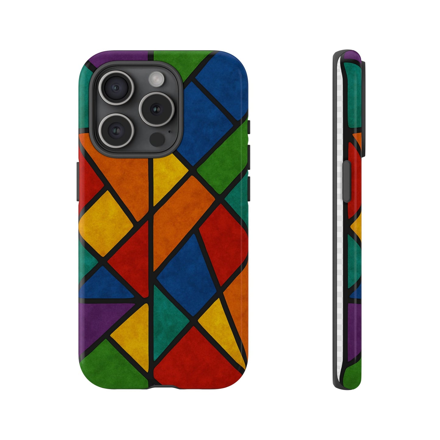 Colorful Phone Case, Stained Glass Pattern, Artistic Phone Cover, Unique Smartphone Protection, Vibrant Gift for All Occasions