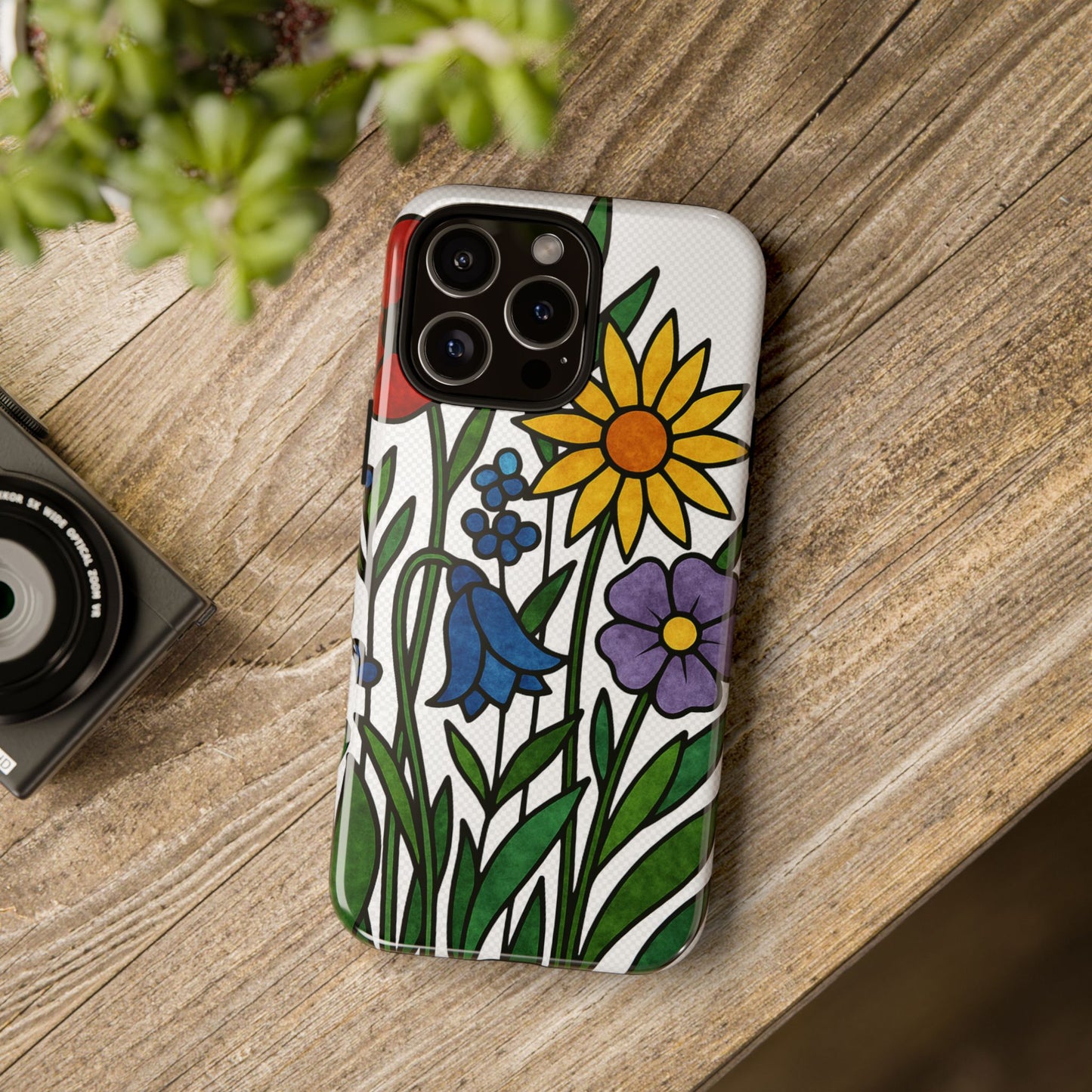 Floral Phone Case, Vibrant Flower Design, Tough Protection, Gift for Nature Lovers, Spring Decor