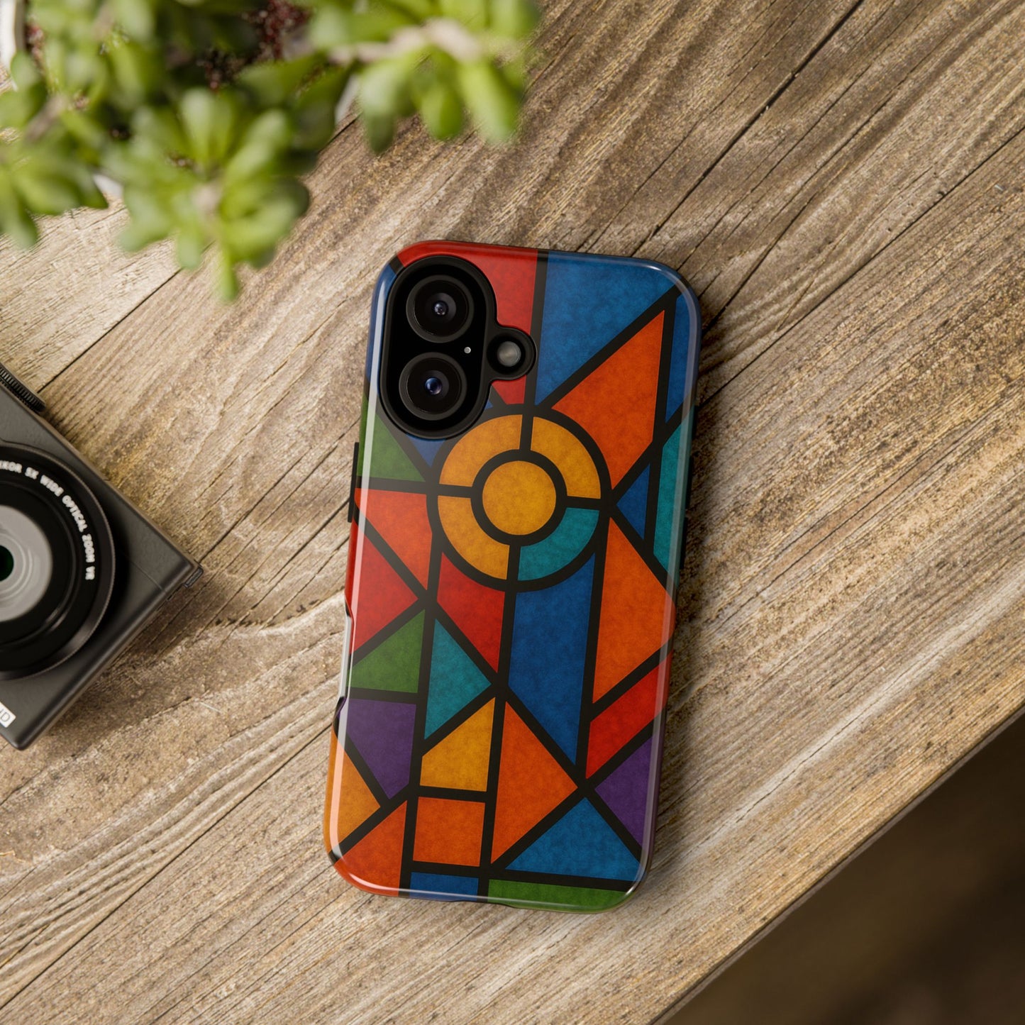 Colorful Stained Glass Phone Case, Artistic Phone Cover, Vibrant Protective Case, Unique Gift for Art Lovers, Stylish Smartphone Accessory