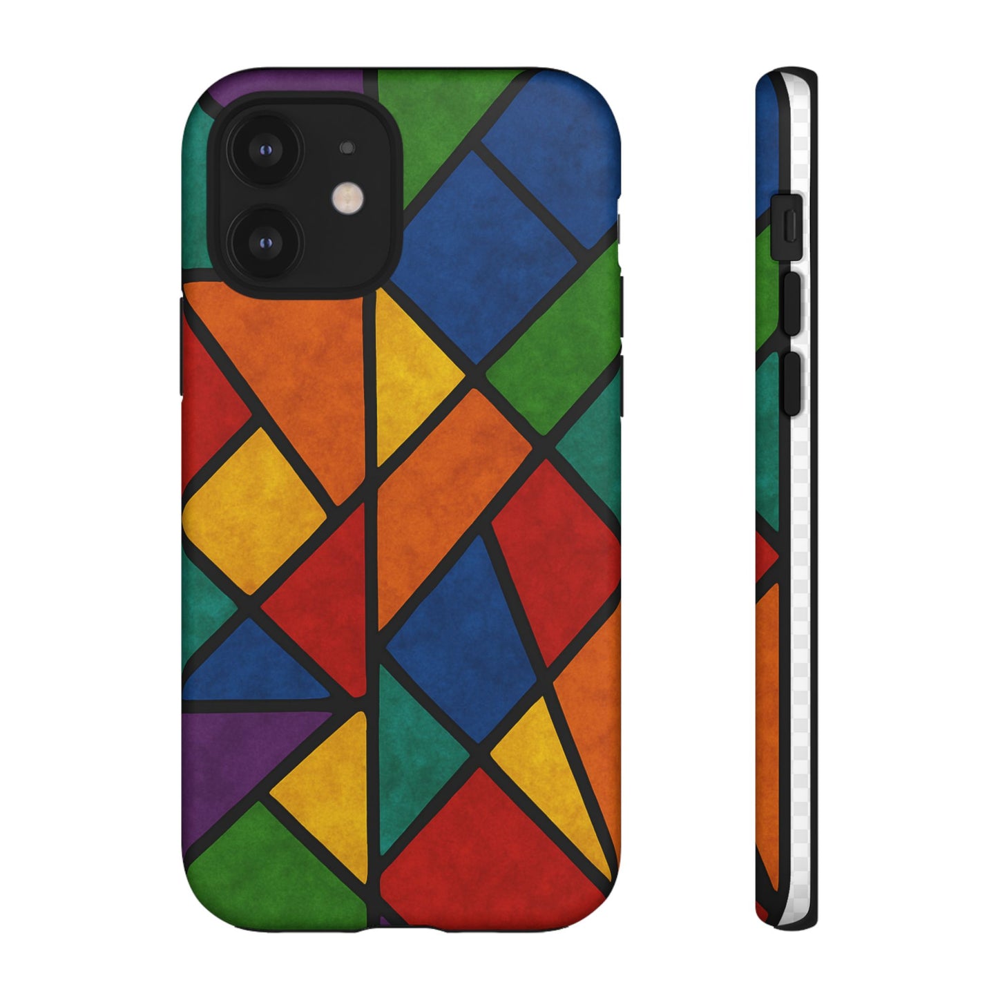 Colorful Phone Case, Stained Glass Pattern, Artistic Phone Cover, Unique Smartphone Protection, Vibrant Gift for All Occasions