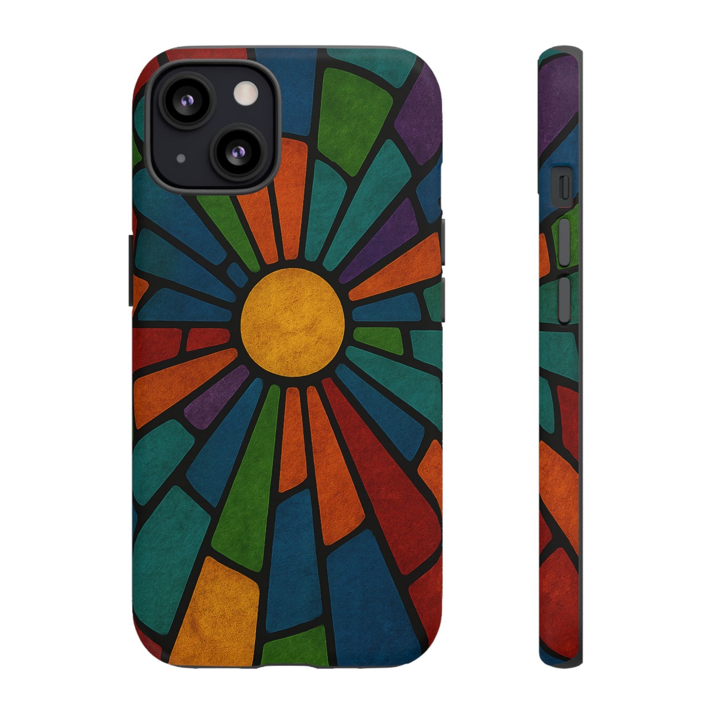 Colorful Stained Glass Phone Case, Tough Cases, Artistic Phone Cover, Vibrant Mobile Accessory, Unique Gift for Art Lovers
