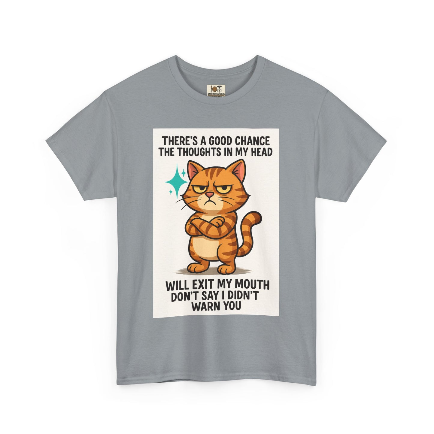 Funny Cat Quote Unisex Heavy Cotton Tee, Humorous Cat Lover Gift, Casual Everyday Wear, Perfect for Birthdays, Cat Awareness
