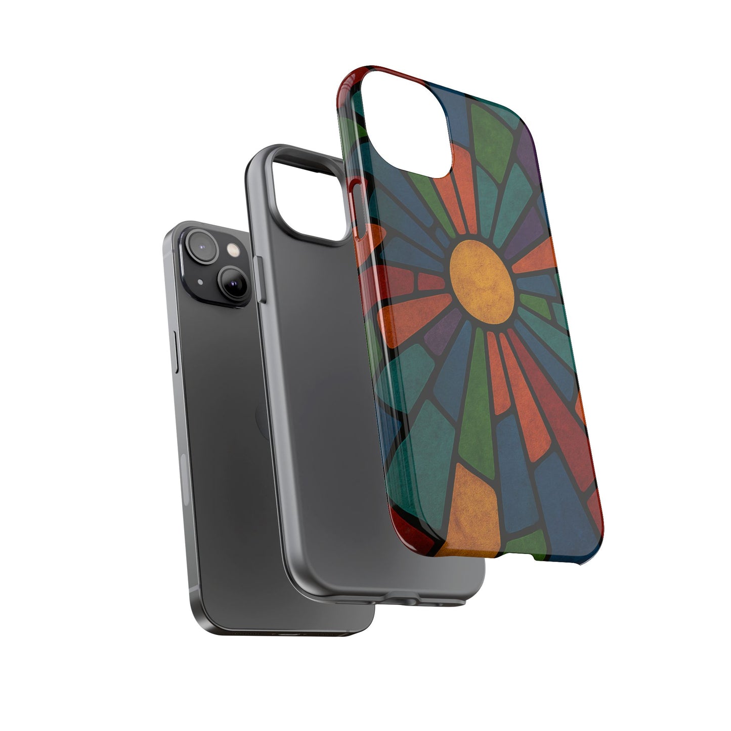 Colorful Stained Glass Phone Case, Tough Cases, Artistic Phone Cover, Vibrant Mobile Accessory, Unique Gift for Art Lovers
