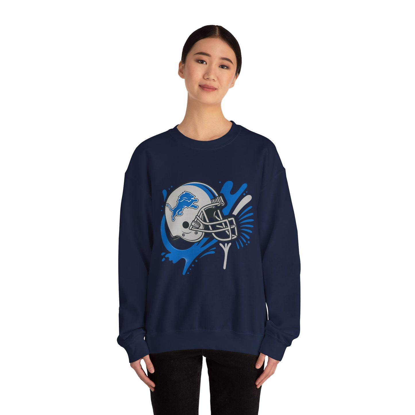 Detroit Lions Sweatshirt, Unisex Heavy Blend Crewneck, Game Day Apparel, Sports Fan Gift, NFL Team Merchandise, Casual Comfort