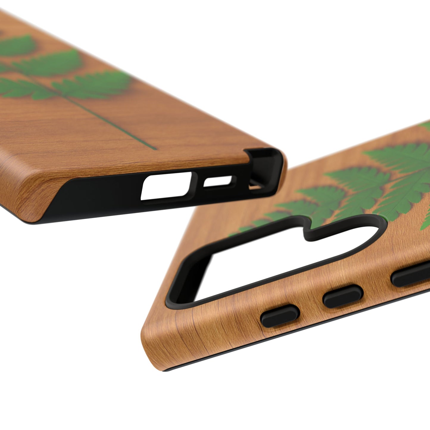 Wooden Fern Phone Case - Eco-Friendly Tough Cases for Nature Lovers, Unique Gift, Customizable Design, Nature-Themed Accessories