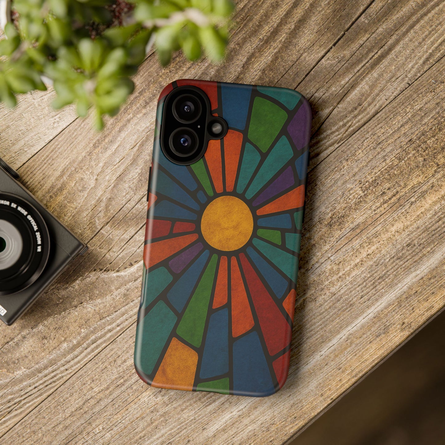 Colorful Stained Glass Phone Case, Tough Cases, Artistic Phone Cover, Vibrant Mobile Accessory, Unique Gift for Art Lovers