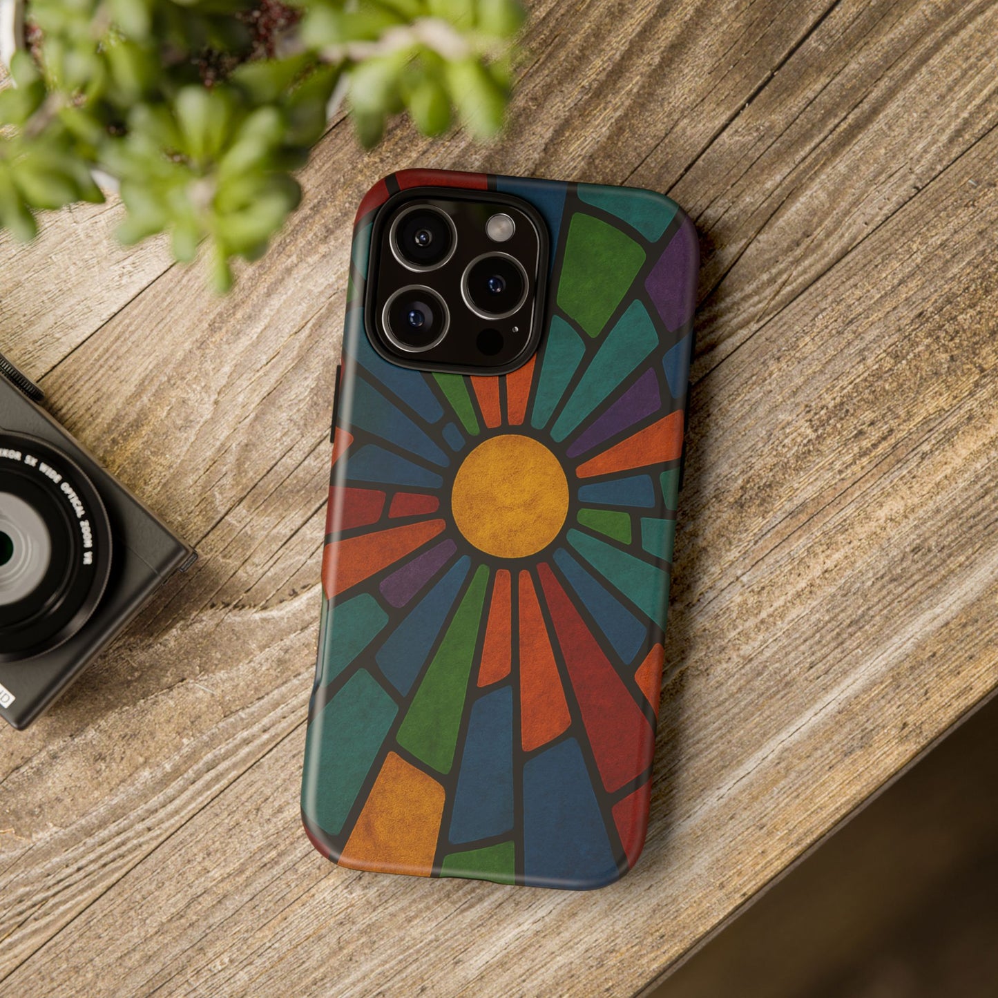Colorful Stained Glass Phone Case, Tough Cases, Artistic Phone Cover, Vibrant Mobile Accessory, Unique Gift for Art Lovers