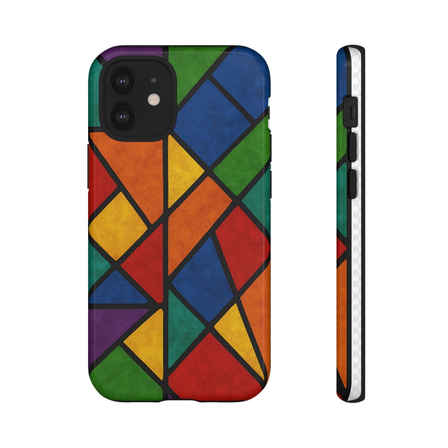 Colorful Phone Case, Stained Glass Pattern, Artistic Phone Cover, Unique Smartphone Protection, Vibrant Gift for All Occasions