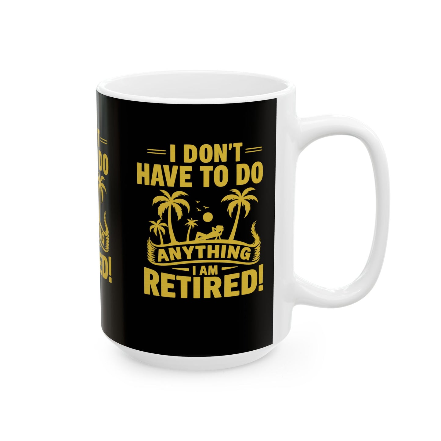 Retirement Celebration Ceramic Mug - Funny Retired Gift, Coffee Mug, Tropical Vibe, Retirement Humor, Relaxation Cup