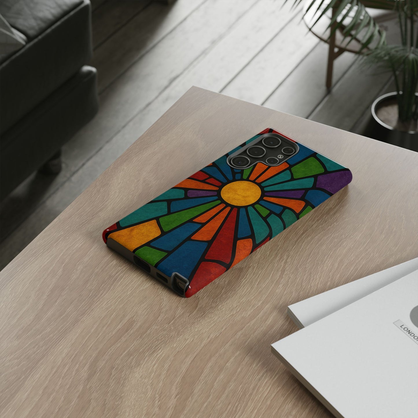 Colorful Stained Glass Phone Case, Tough Cases, Artistic Phone Cover, Vibrant Mobile Accessory, Unique Gift for Art Lovers