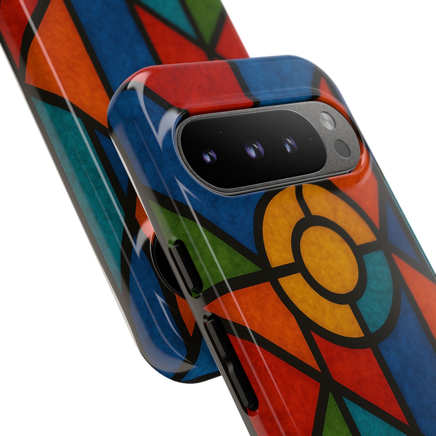 Colorful Stained Glass Phone Case, Artistic Phone Cover, Vibrant Protective Case, Unique Gift for Art Lovers, Stylish Smartphone Accessory