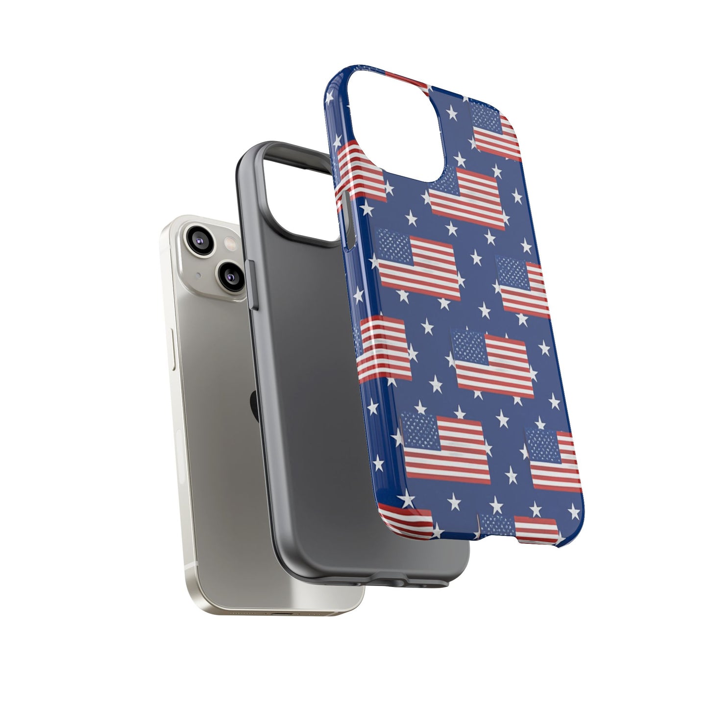 Patriotic Phone Case, Independence Day Accessories, American Flag Design, Star-Spangled Cover, Summer BBQ Gift