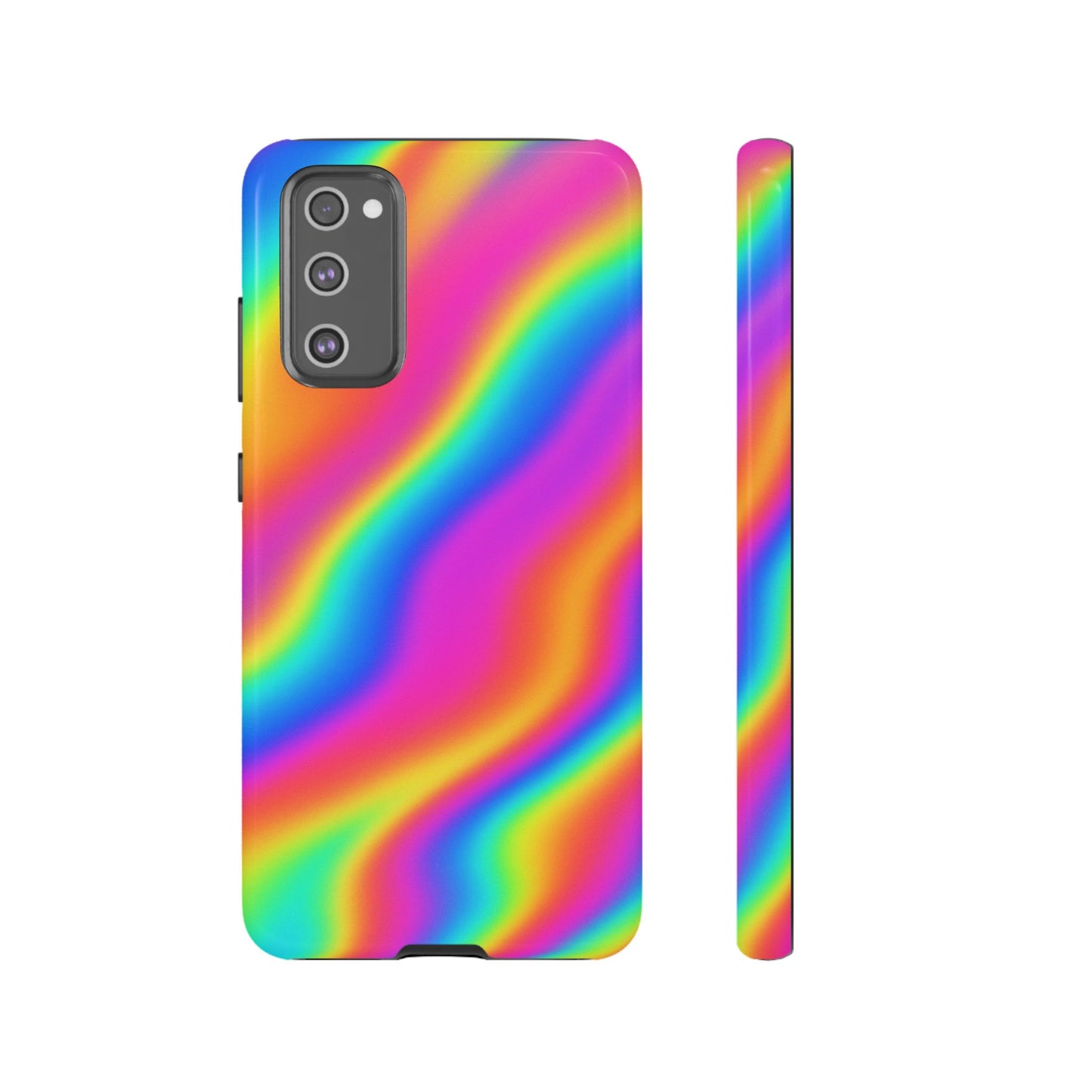 Rainbow Wavy Phone Case - Colorful Tough Cases for Stylish Protection, LGBTQ+ Pride Gift, Trendy Phone Accessory, Birthday, Holiday Present