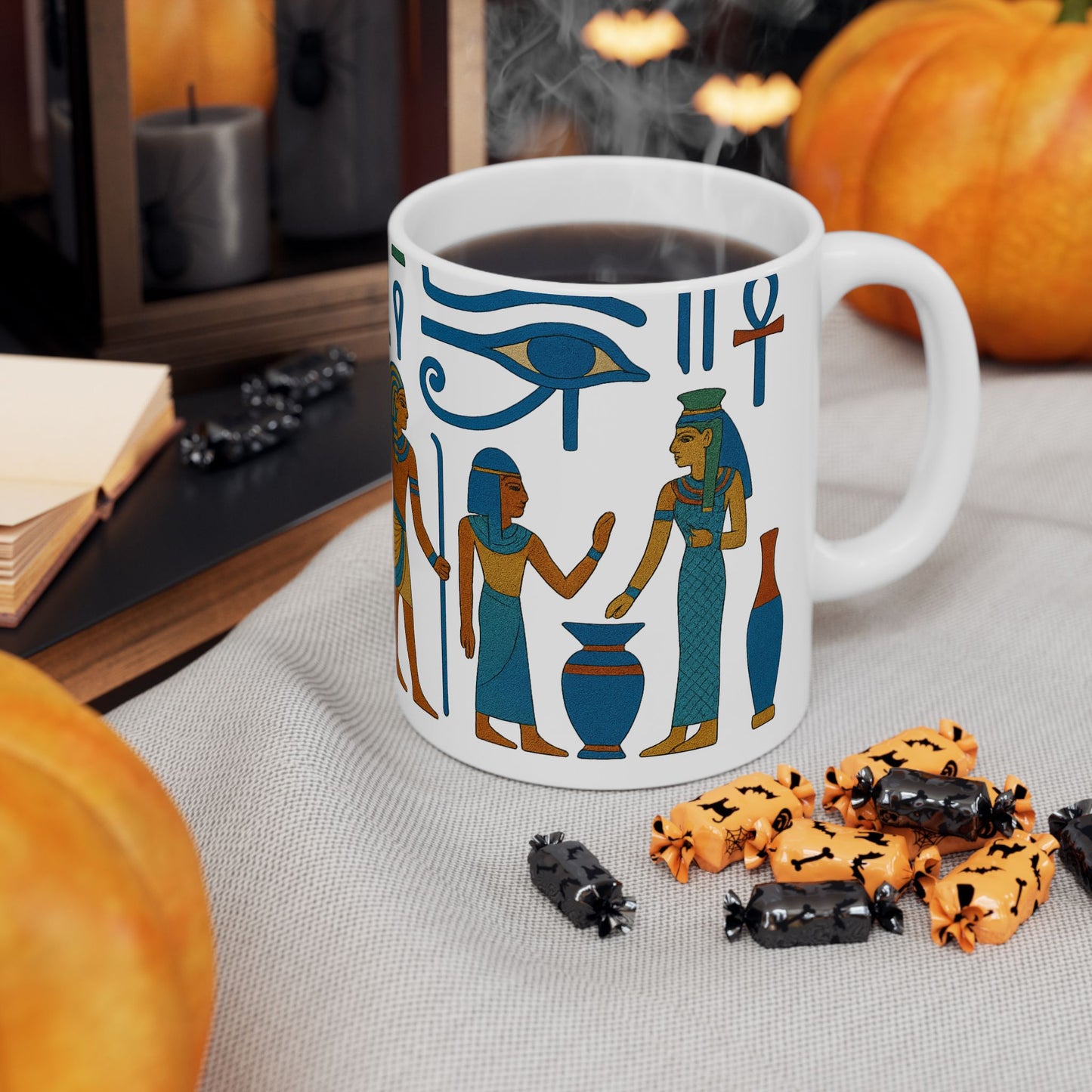 Ancient Egyptian Ceramic Mug, Art Deco Mug, Unique Coffee Cup, Gift for History Lovers, Home Decor, Egyptian
