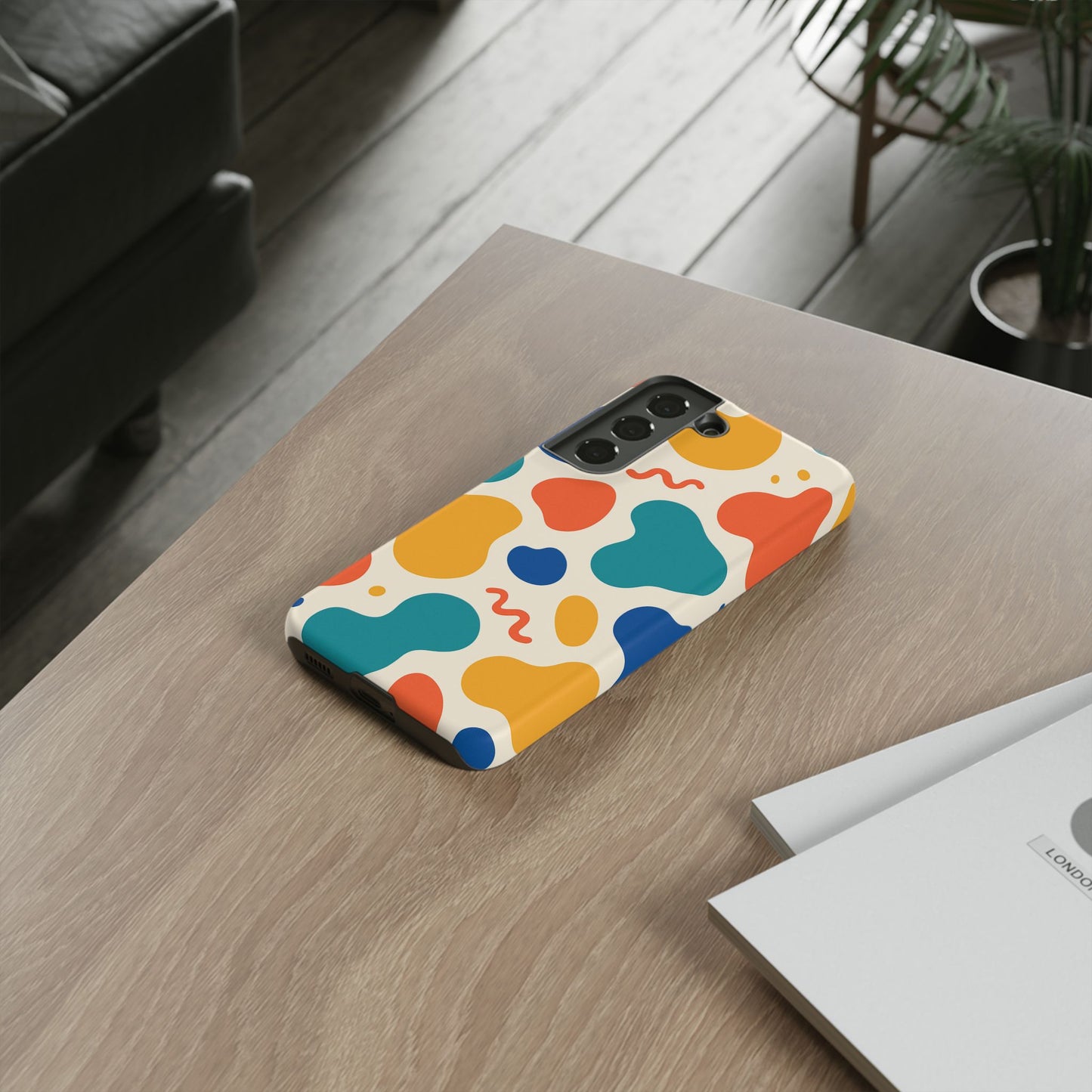 Colorful Phone Case with Abstract Design, Stylish Phone Cover, Trendy Tech Accessory for Her, Unique Gift Idea, Fun Patterned Case