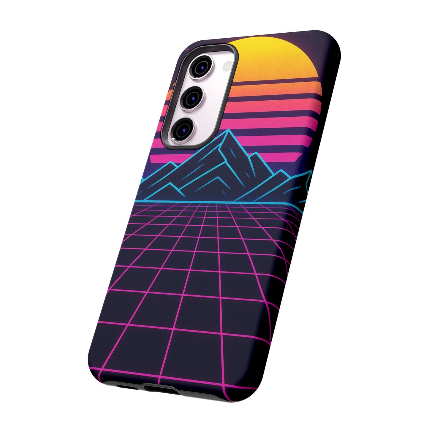 Retro Sunset Phone Case, Vintage Neon Case, 80s Aesthetic Cover, Gift for Tech Lovers, Unique Phone Accessories