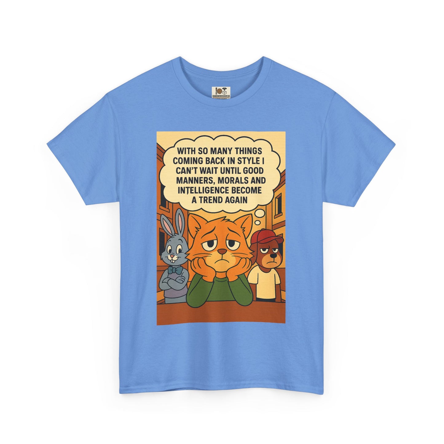 Funny Cat Tee, Unisex Heavy Cotton T-Shirt, Gift for Cat Lovers, Trendy Humor Shirt, Casual Everyday Wear, Unique Animal Design