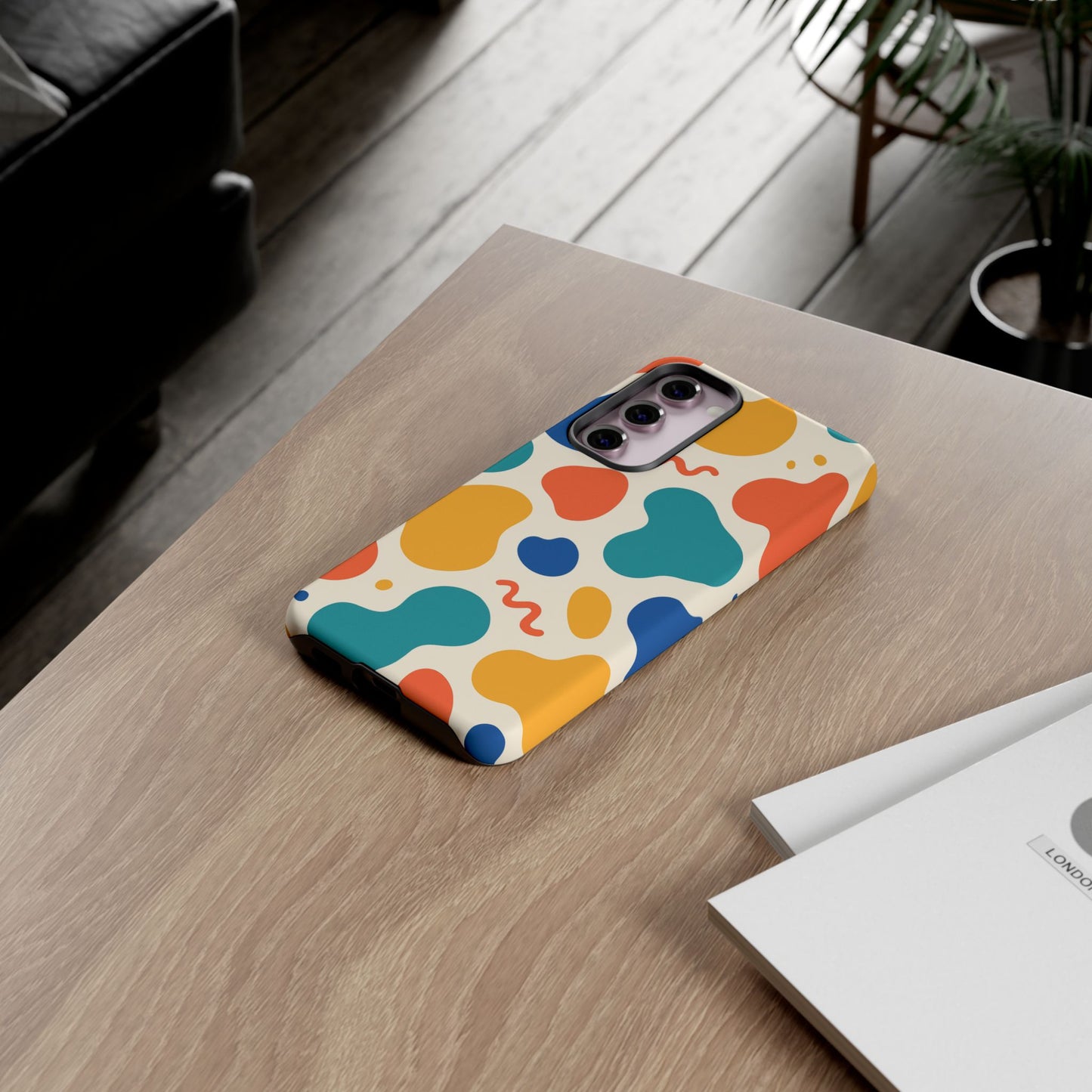 Colorful Phone Case with Abstract Design, Stylish Phone Cover, Trendy Tech Accessory for Her, Unique Gift Idea, Fun Patterned Case