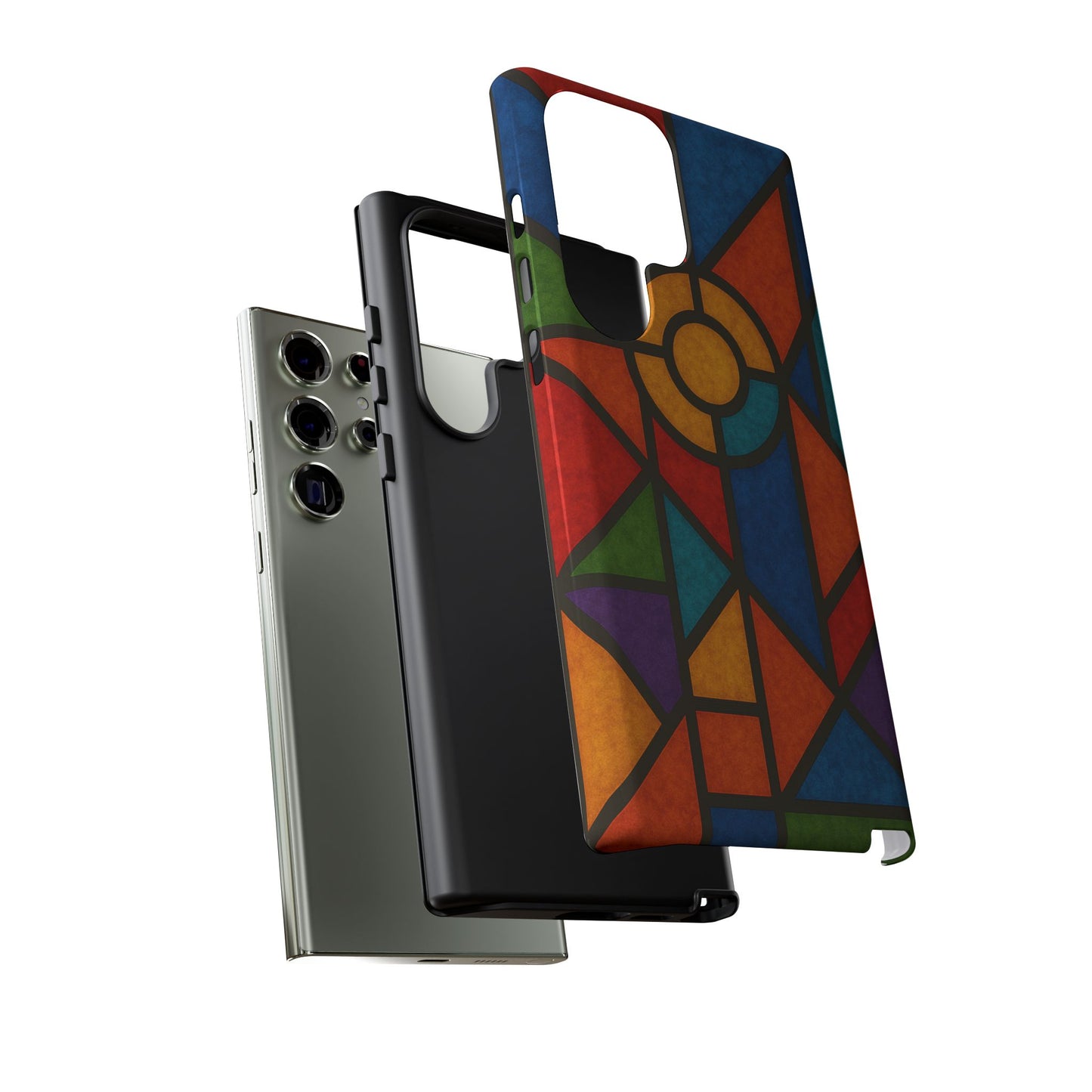 Colorful Stained Glass Phone Case, Artistic Phone Cover, Vibrant Protective Case, Unique Gift for Art Lovers, Stylish Smartphone Accessory