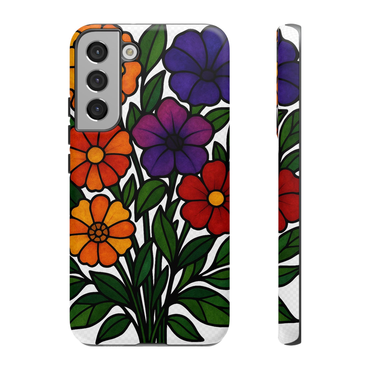 Floral Phone Case, Tough Cases with Colorful Flower Design, Gift for Flower Lovers, Summer Accessories, Trendy Phone Cover