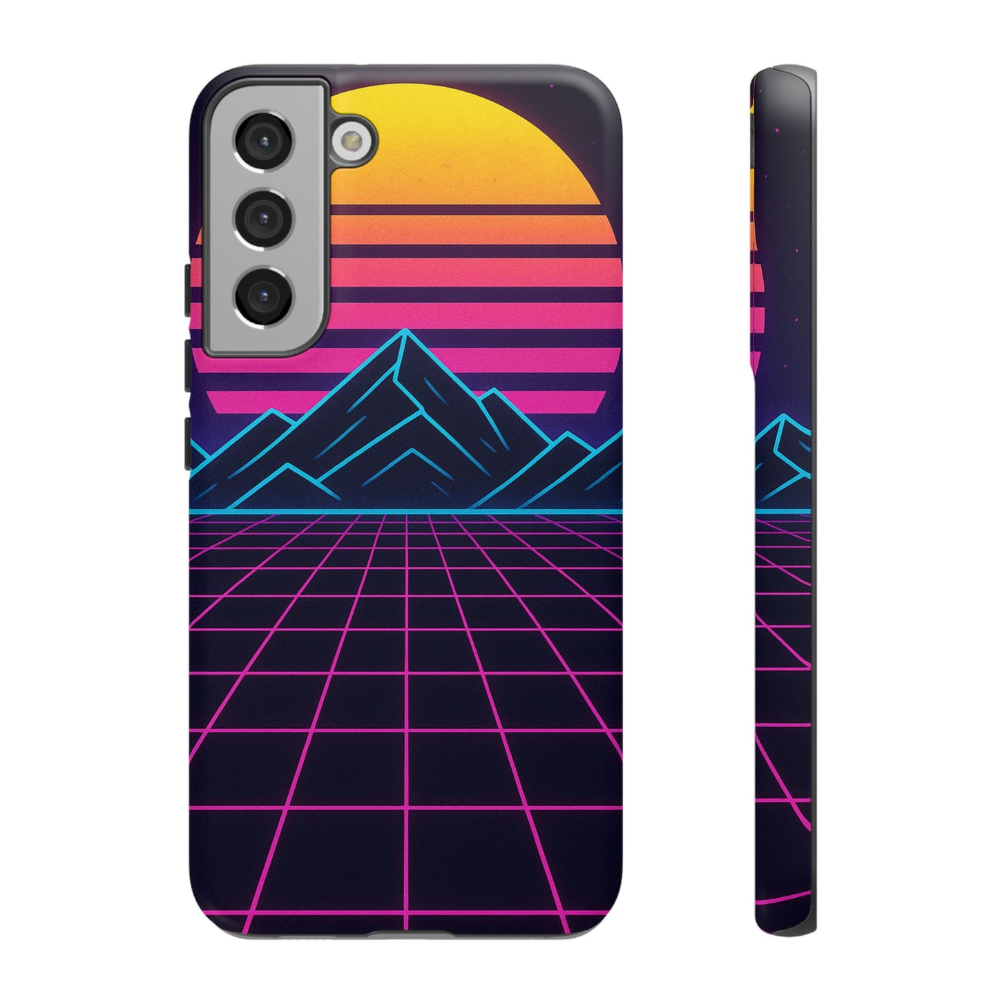 Retro Sunset Phone Case, Vintage Neon Case, 80s Aesthetic Cover, Gift for Tech Lovers, Unique Phone Accessories