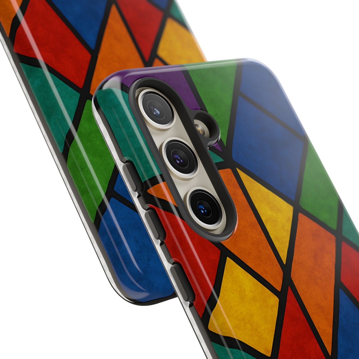 Colorful Phone Case, Stained Glass Pattern, Artistic Phone Cover, Unique Smartphone Protection, Vibrant Gift for All Occasions