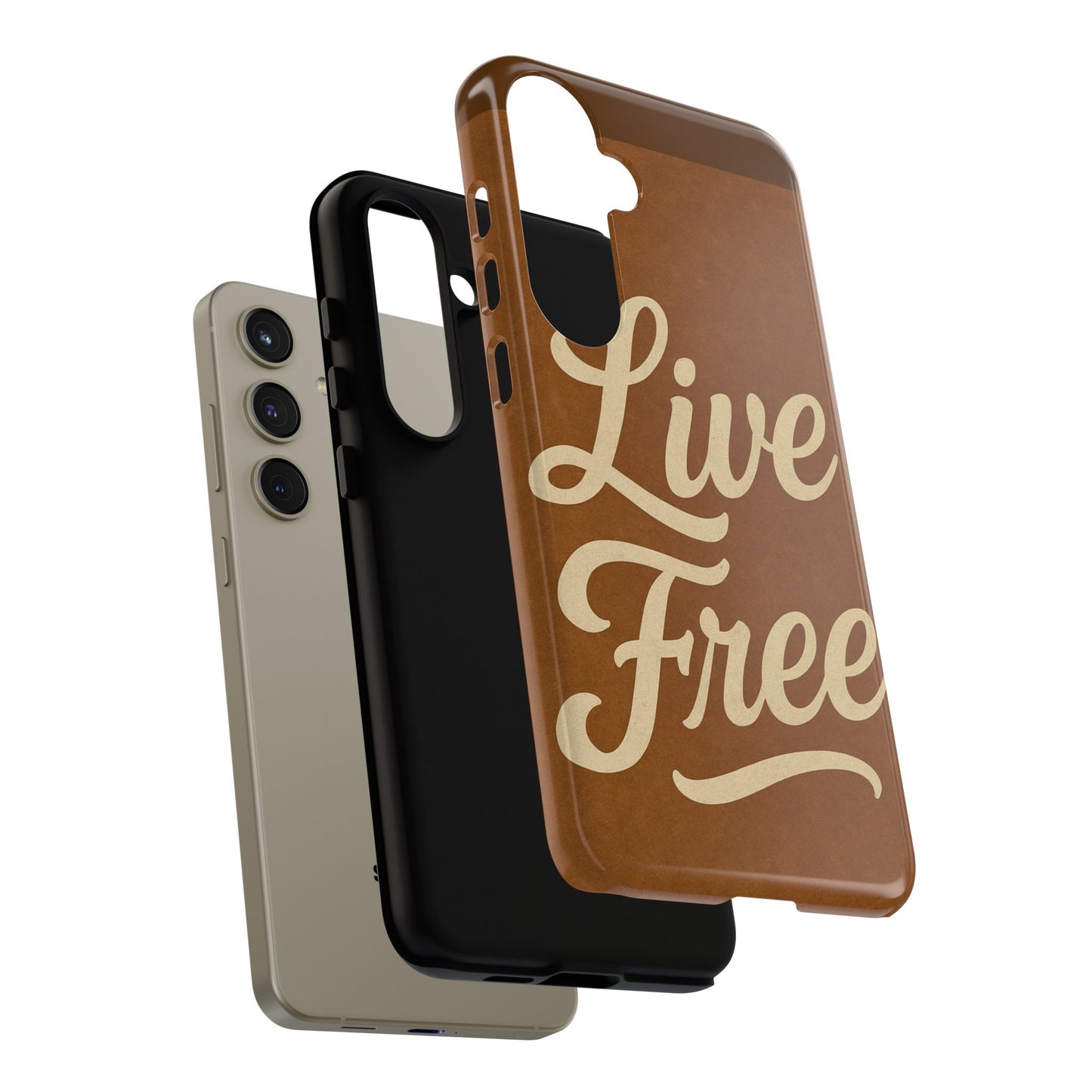 Live Free Phone Case, Tough Cases, Inspirational Phone Accessories, Gift for Adventurers, Customizable Design, Unique Tech Gifts