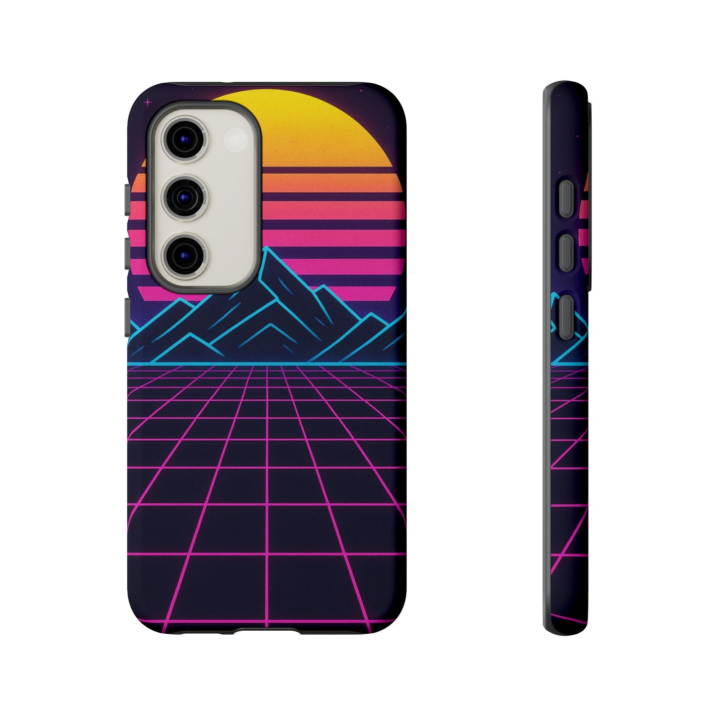 Retro Sunset Phone Case, Vintage Neon Case, 80s Aesthetic Cover, Gift for Tech Lovers, Unique Phone Accessories