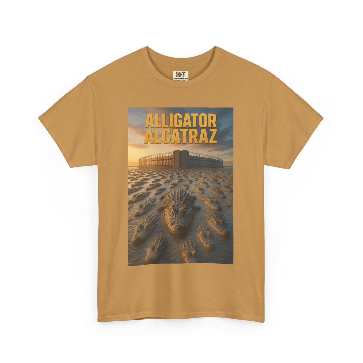 Vintage Alligator Alcatraz Tee, Retro Graphic T-Shirt, Unisex Cotton Shirt, Animal Lover Gift, Fun Statement Tee