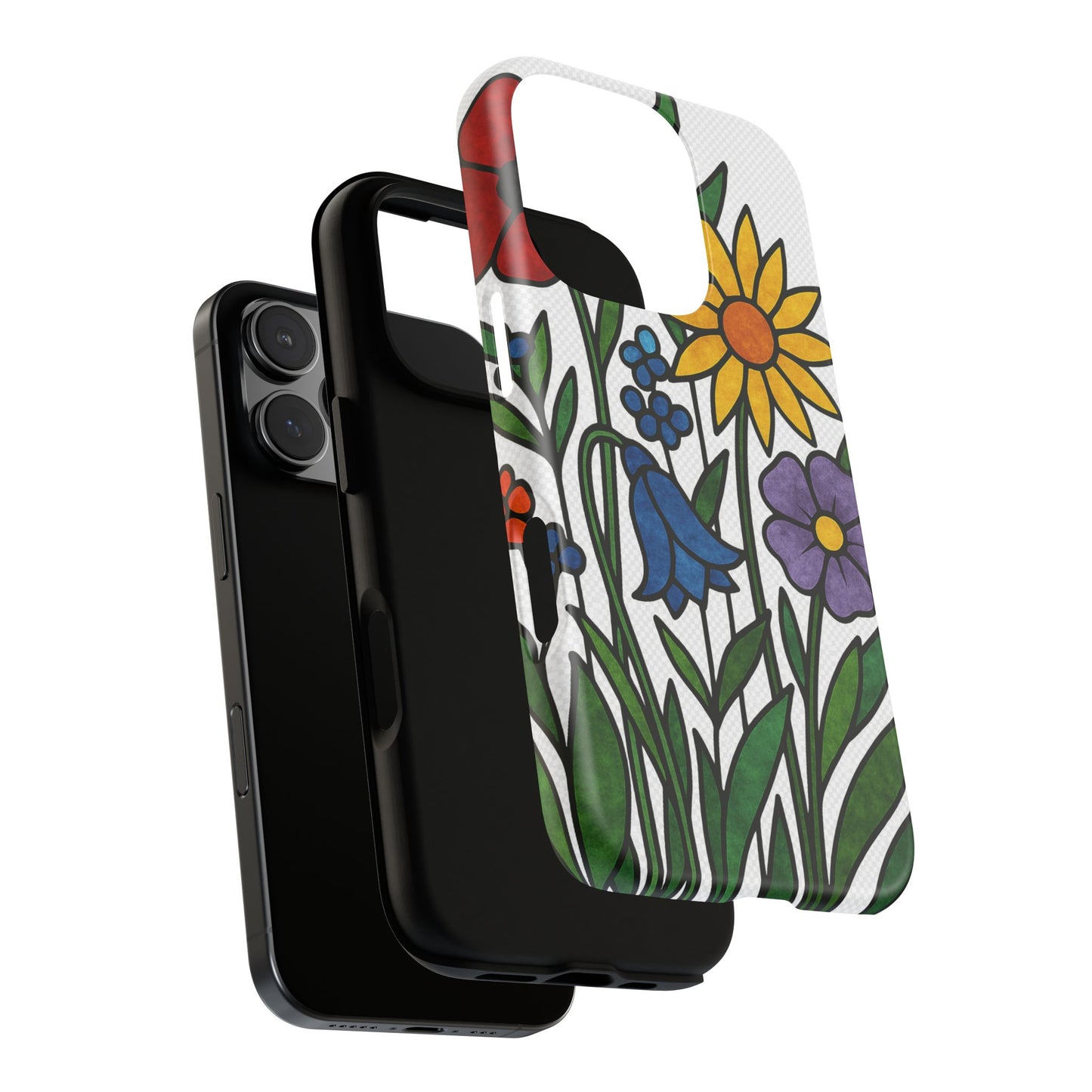 Floral Phone Case, Vibrant Flower Design, Tough Protection, Gift for Nature Lovers, Spring Decor