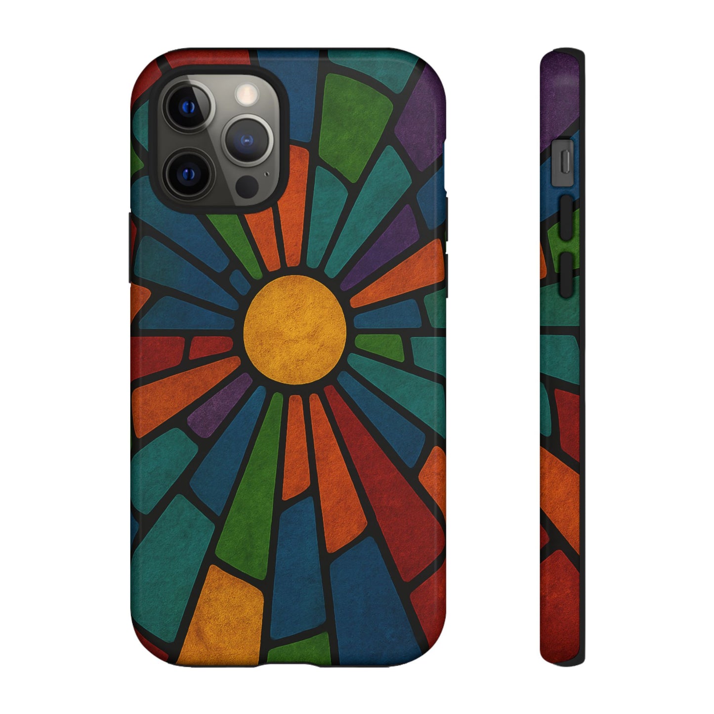 Colorful Stained Glass Phone Case, Tough Cases, Artistic Phone Cover, Vibrant Mobile Accessory, Unique Gift for Art Lovers