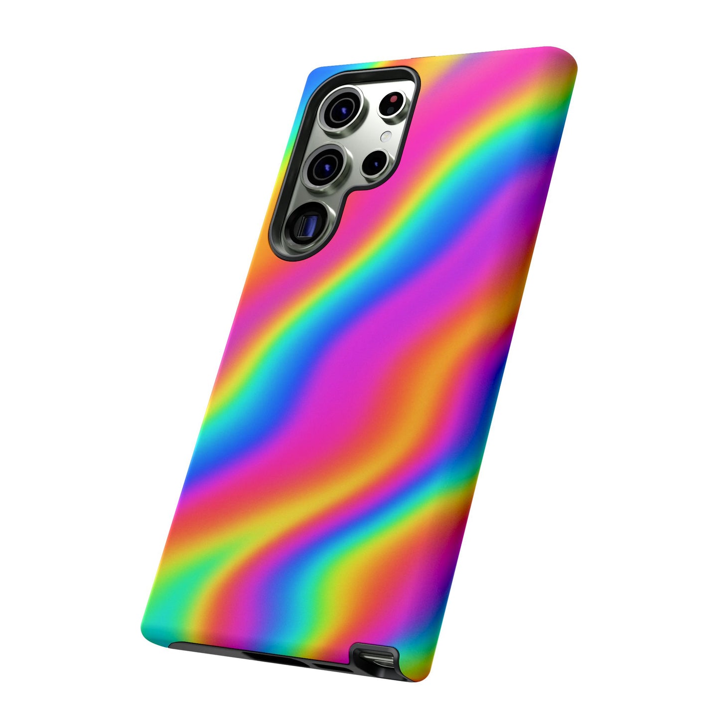 Rainbow Wavy Phone Case - Colorful Tough Cases for Stylish Protection, LGBTQ+ Pride Gift, Trendy Phone Accessory, Birthday, Holiday Present