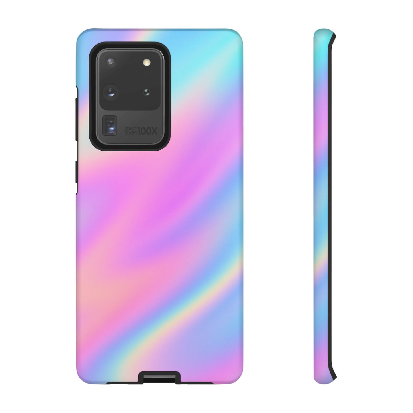 Colorful Holographic Phone Case, Tough Cases for iPhone, Trendy Phone Cover, Unique Gift for Her, Pastel Phone Accessory