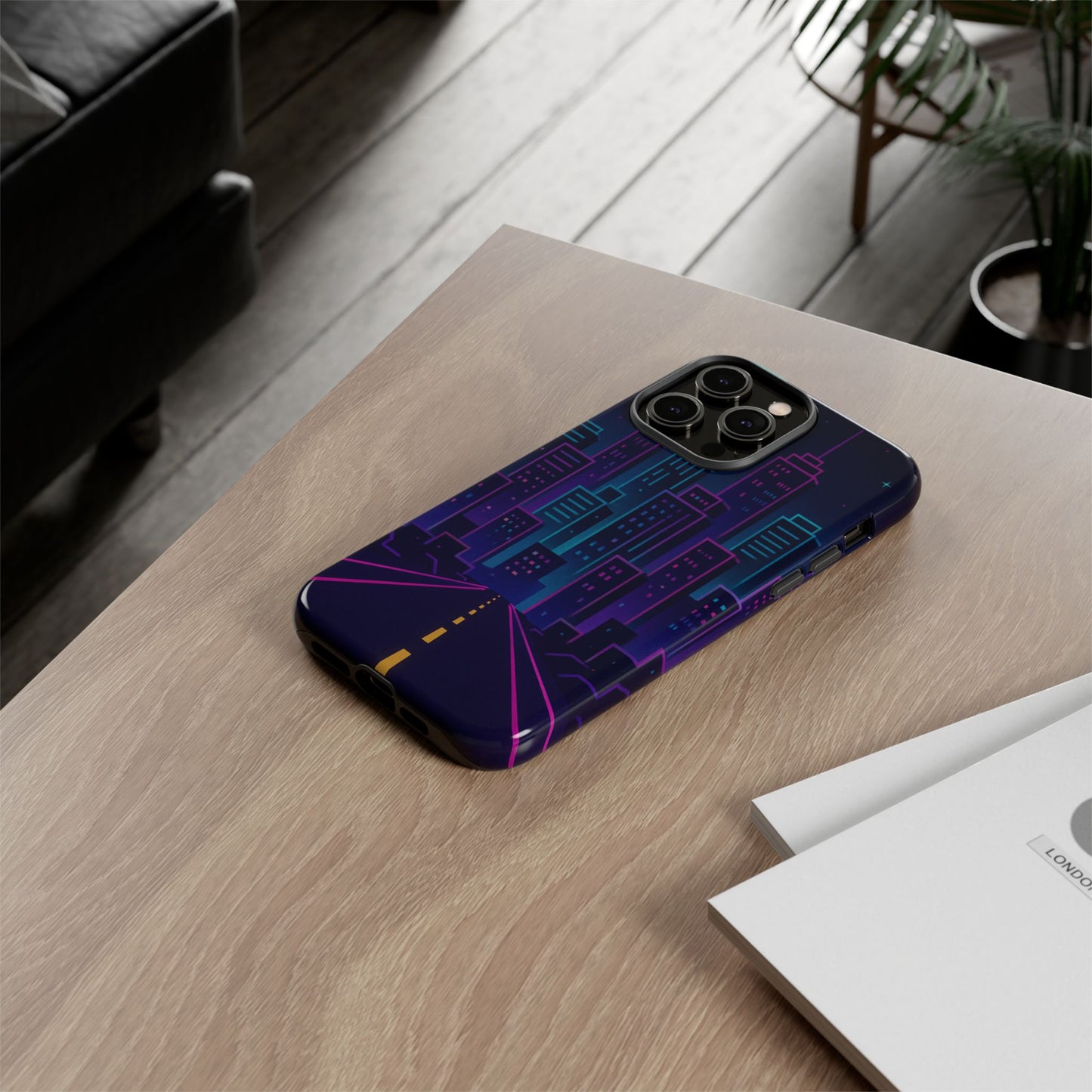 Cityscape Phone Case, Tough Cases, Urban Style, Nighttime Vibe, Phone Cover, Gift for City Lovers, Modern Design