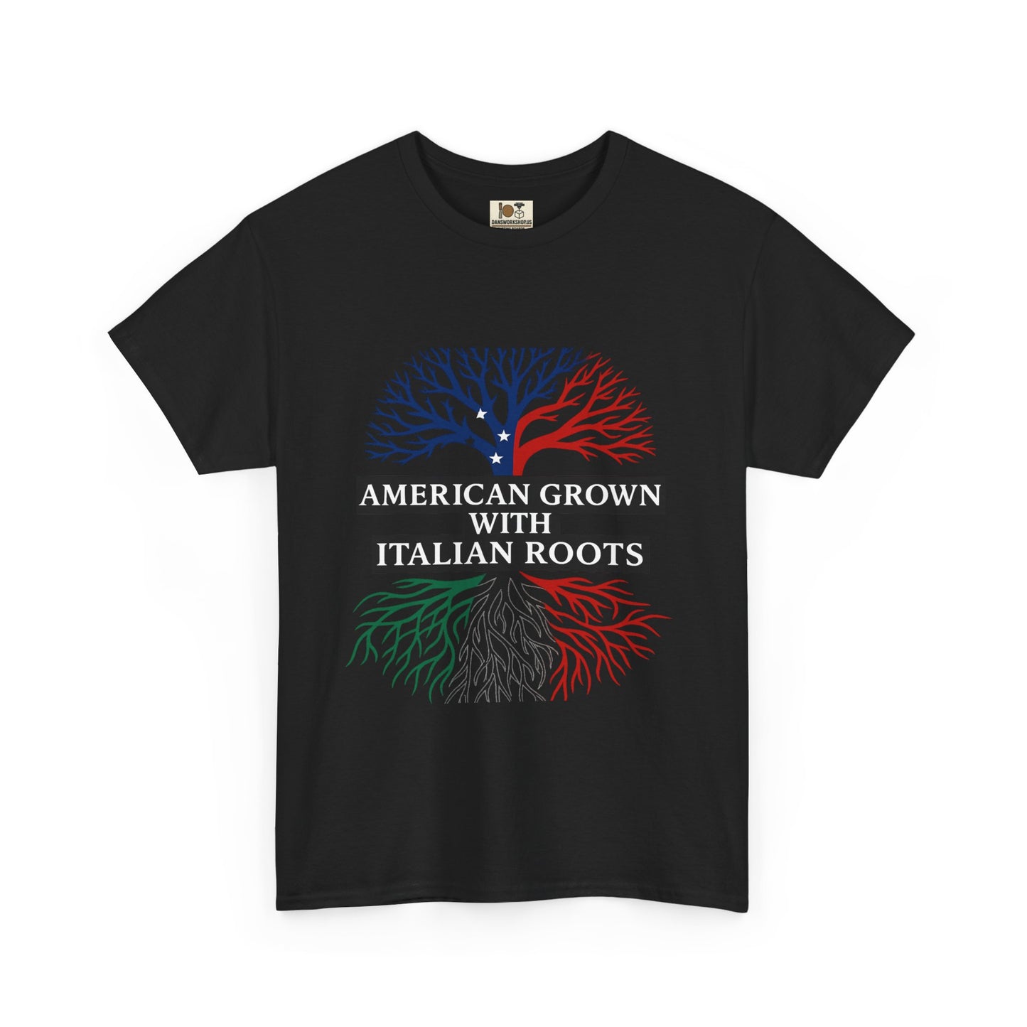 American Grown with Italian Roots Tee | Unisex Cotton Shirt, Heritage Gift, Family Reunion Apparel, Casual Wear, Patriotic Fashion
