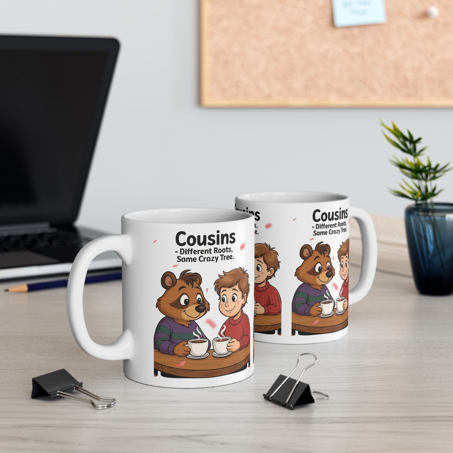 Cousins Ceramic Mug - Perfect Gift for Family, Cousin Reunion, Birthday, Just Because, Cute Bear Design