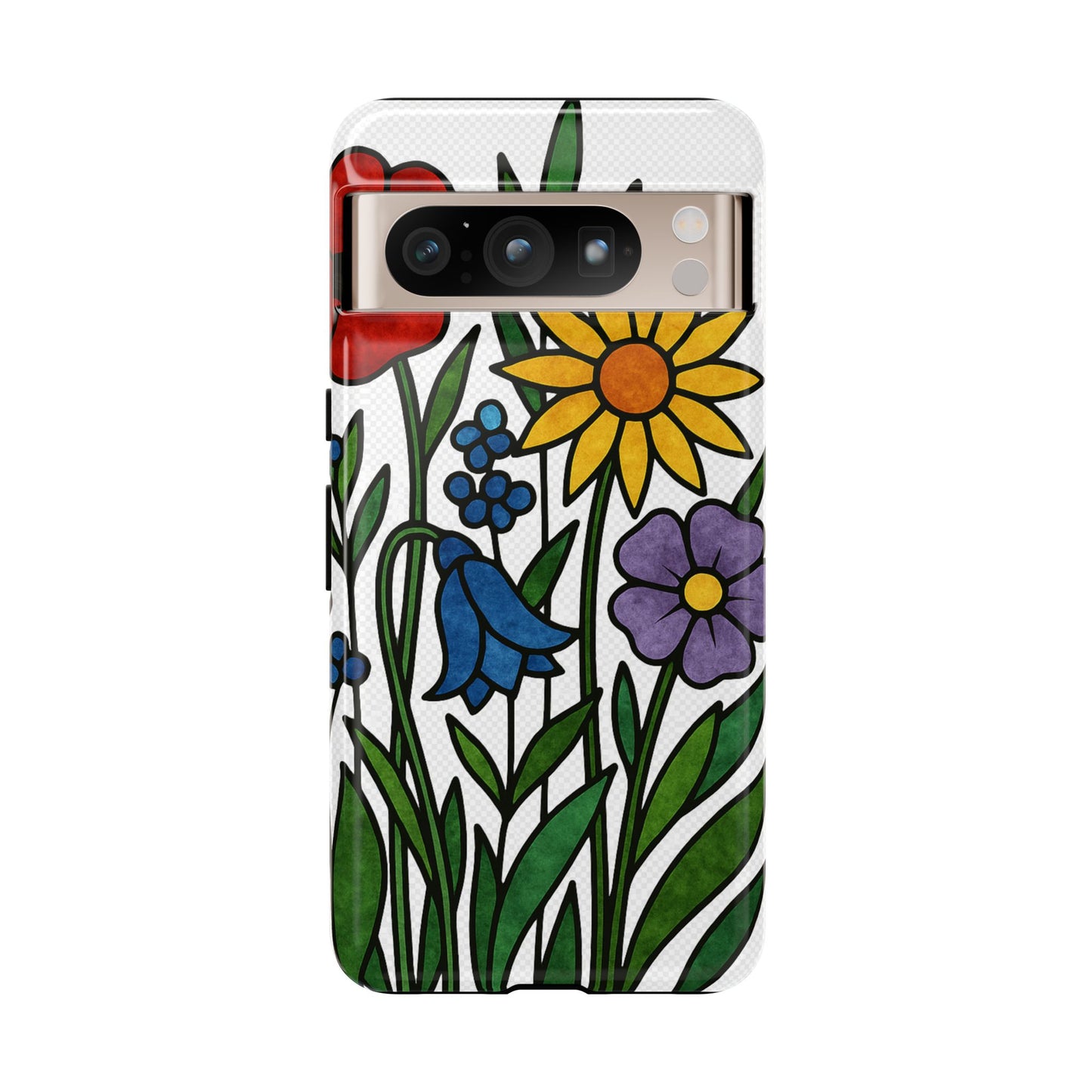 Floral Phone Case, Vibrant Flower Design, Tough Protection, Gift for Nature Lovers, Spring Decor