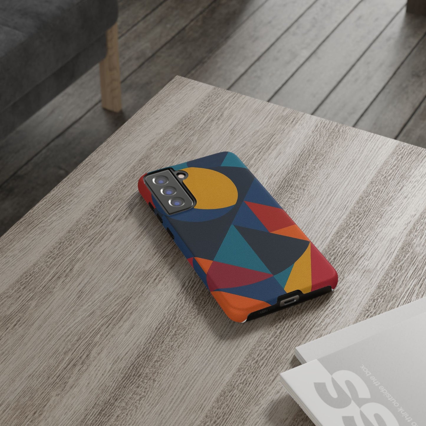 Vibrant Phone Case, Colorful Phone Cover, Geometric Design, Artistic Gift, Trendy Accessory, Vibrant Colors, Unique Design