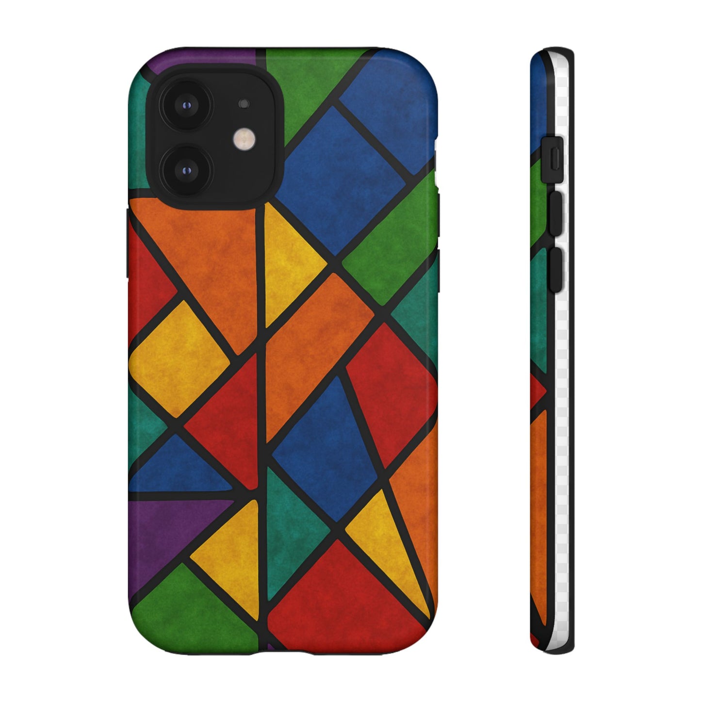 Colorful Phone Case, Stained Glass Pattern, Artistic Phone Cover, Unique Smartphone Protection, Vibrant Gift for All Occasions