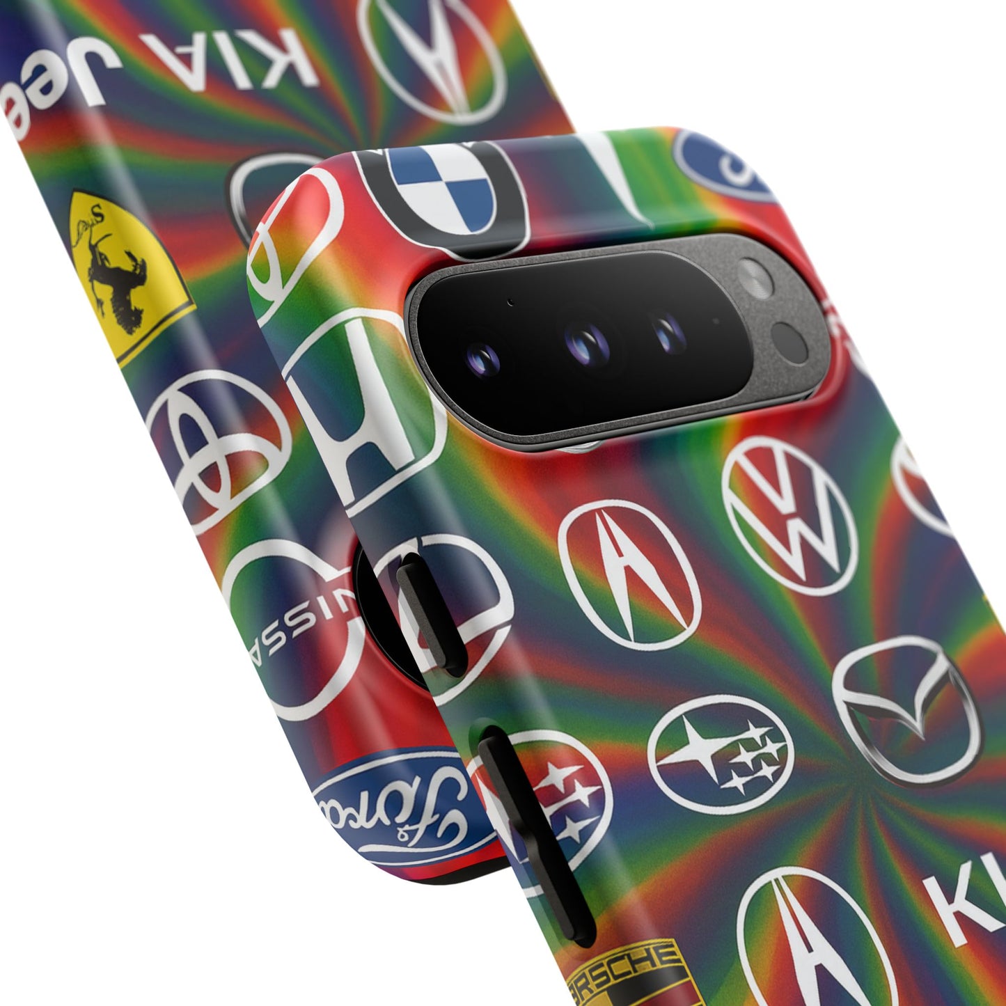 Colorful Car Logos Phone Case - Vibrant Tough Cases for Auto Enthusiasts, Unique Gift for Birthdays, Car Events, and Holidays
