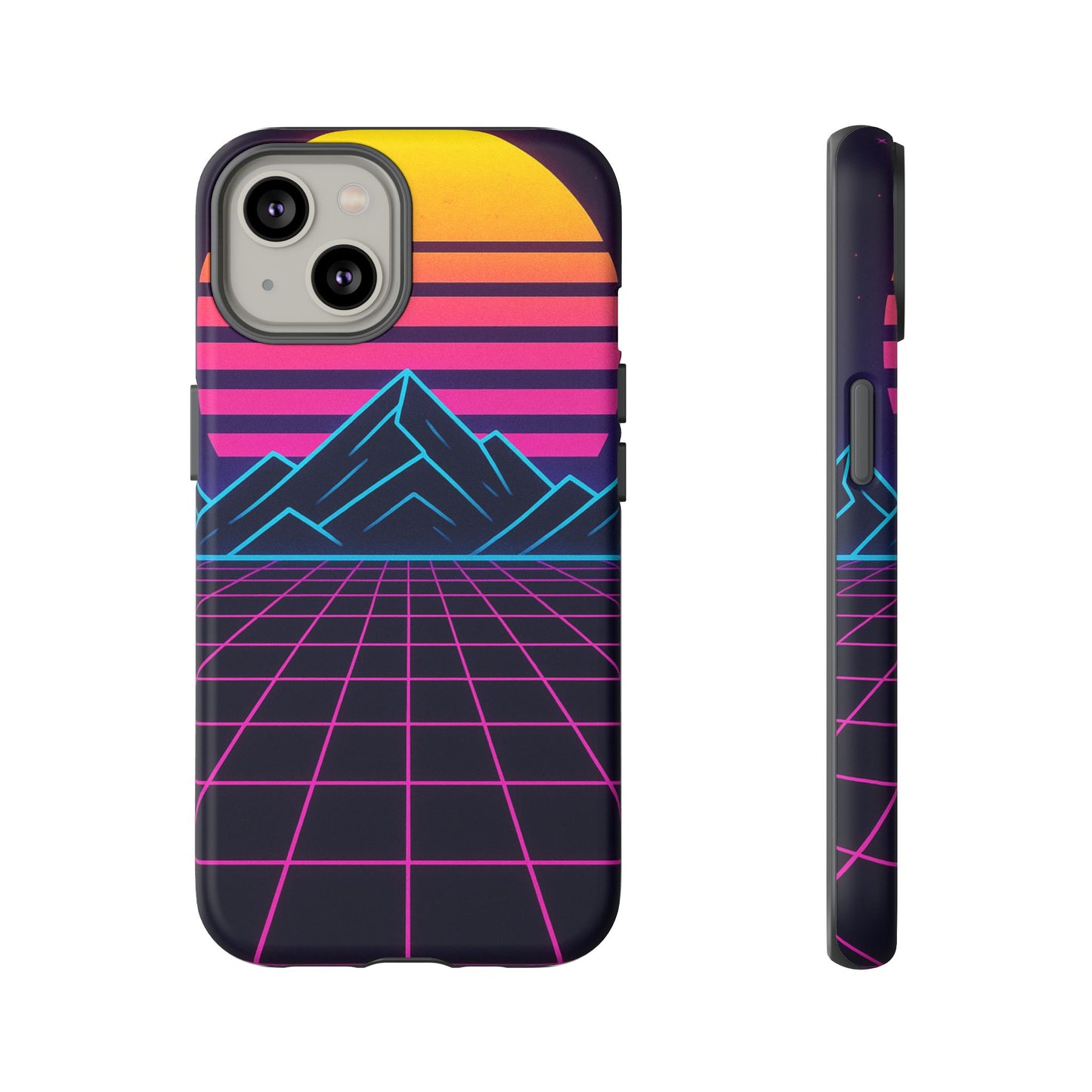 Retro Sunset Phone Case, Vintage Neon Case, 80s Aesthetic Cover, Gift for Tech Lovers, Unique Phone Accessories