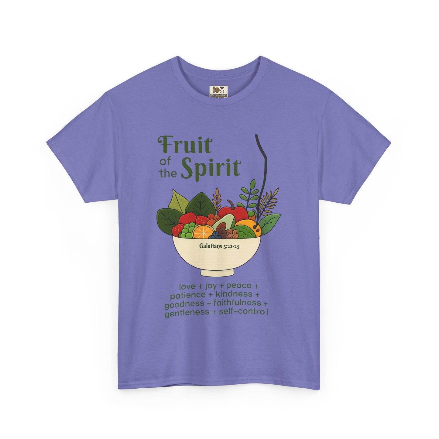 Spiritual Fruit Tee, Unisex Heavy Cotton Shirt, Motivational Gift for Christians, Faith Inspired Apparel, Kindness & Peace Shirt
