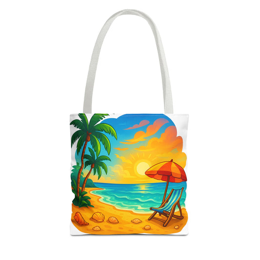 Tropical Beach Tote Bag | Vacation Accessory, Summer Bag, Beach Day Tote, Eco-Friendly Bag, Travel Companion