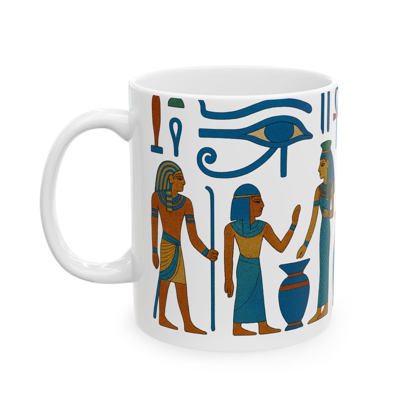 Ancient Egyptian Ceramic Mug, Art Deco Mug, Unique Coffee Cup, Gift for History Lovers, Home Decor, Egyptian