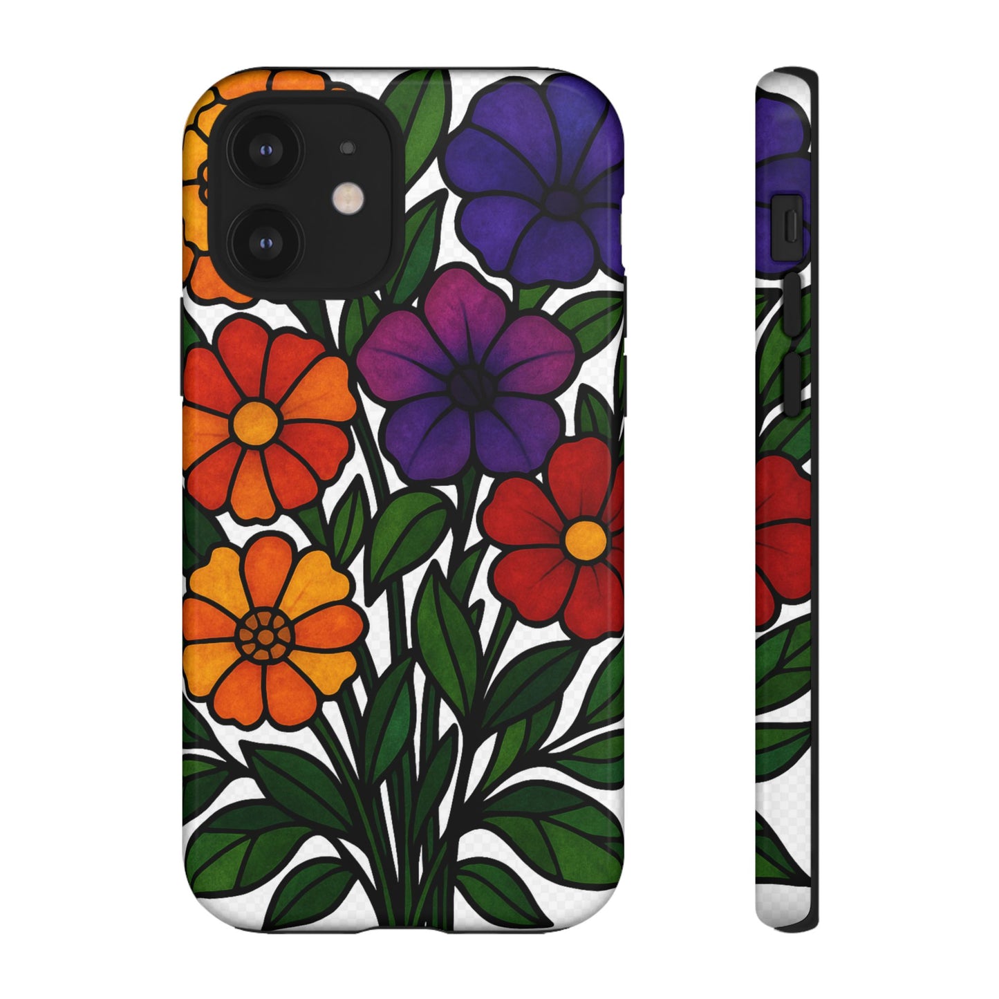 Floral Phone Case, Tough Cases with Colorful Flower Design, Gift for Flower Lovers, Summer Accessories, Trendy Phone Cover