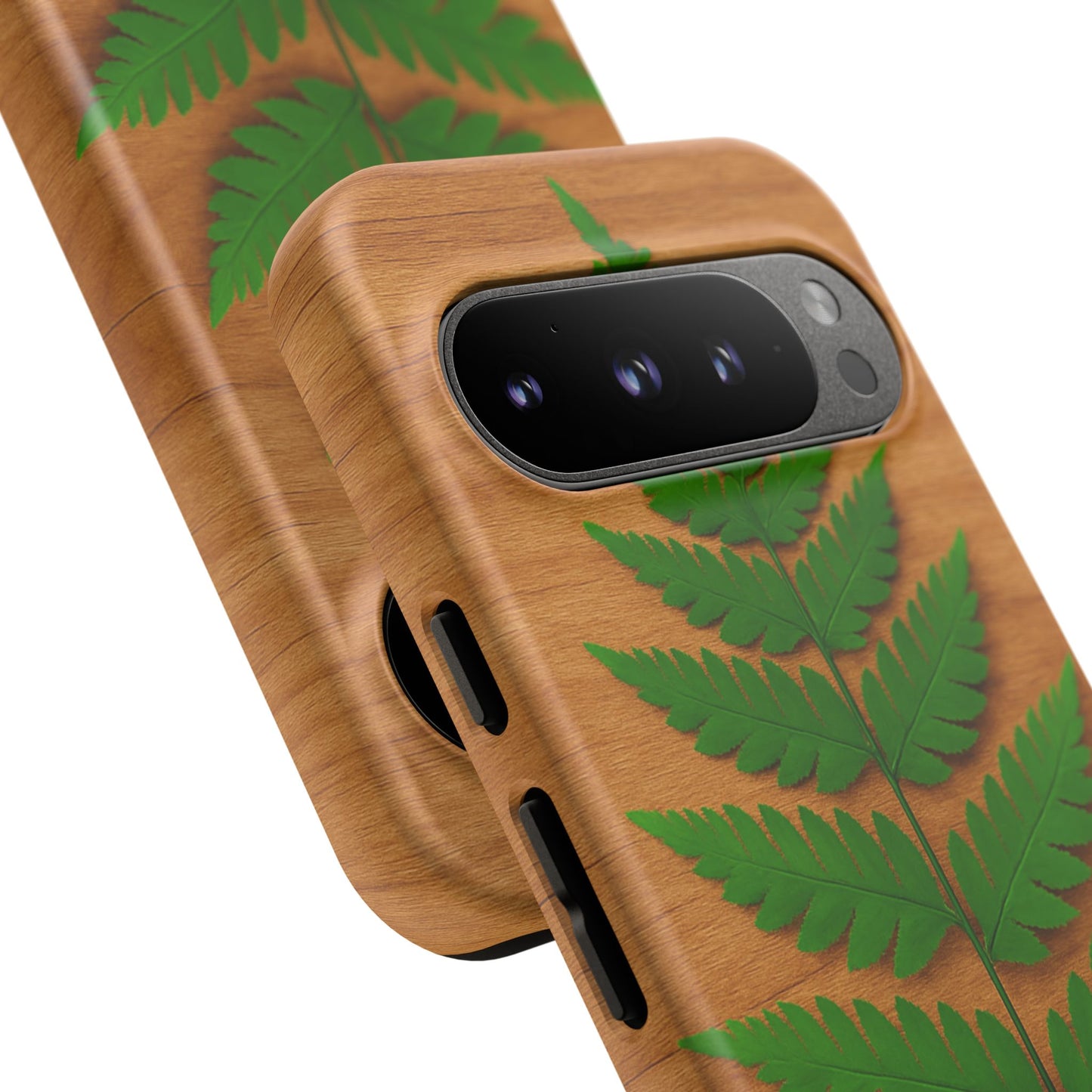 Wooden Fern Phone Case - Eco-Friendly Tough Cases for Nature Lovers, Unique Gift, Customizable Design, Nature-Themed Accessories