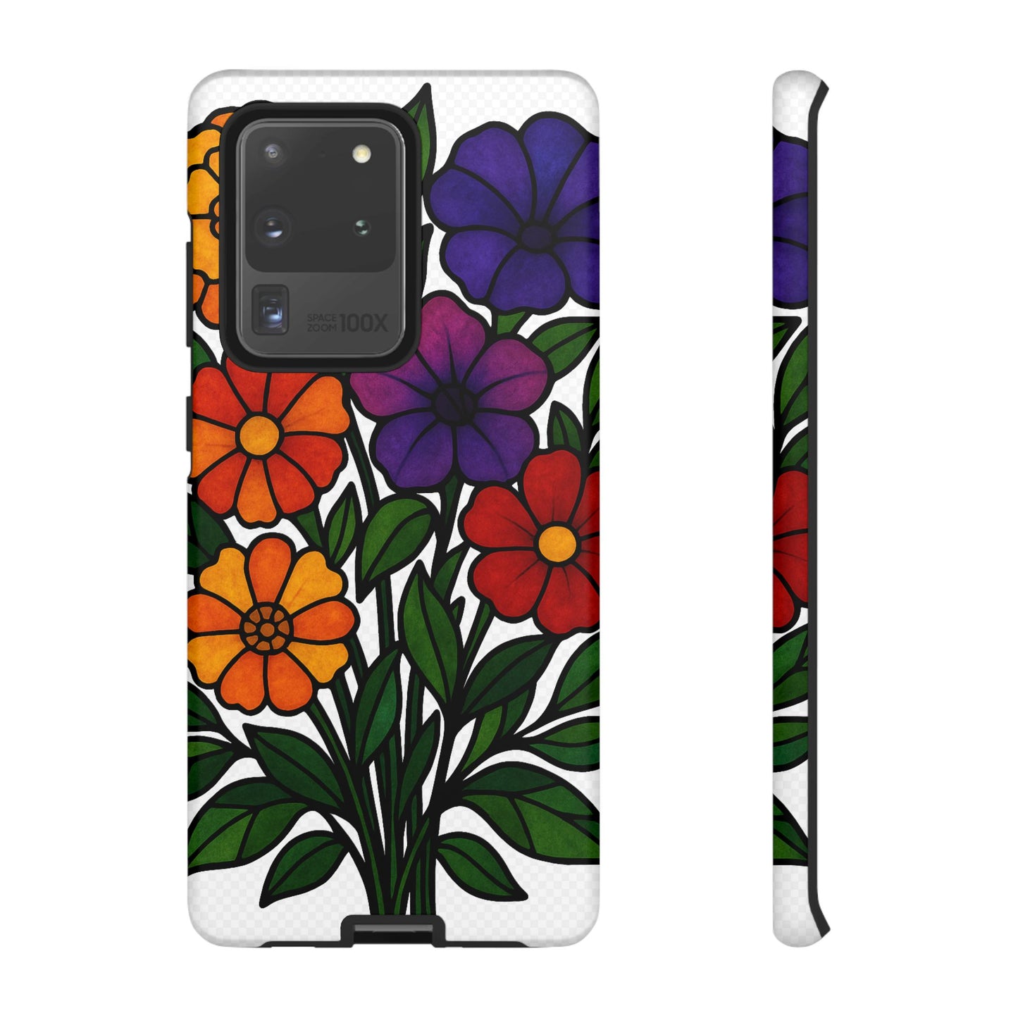 Floral Phone Case, Tough Cases with Colorful Flower Design, Gift for Flower Lovers, Summer Accessories, Trendy Phone Cover