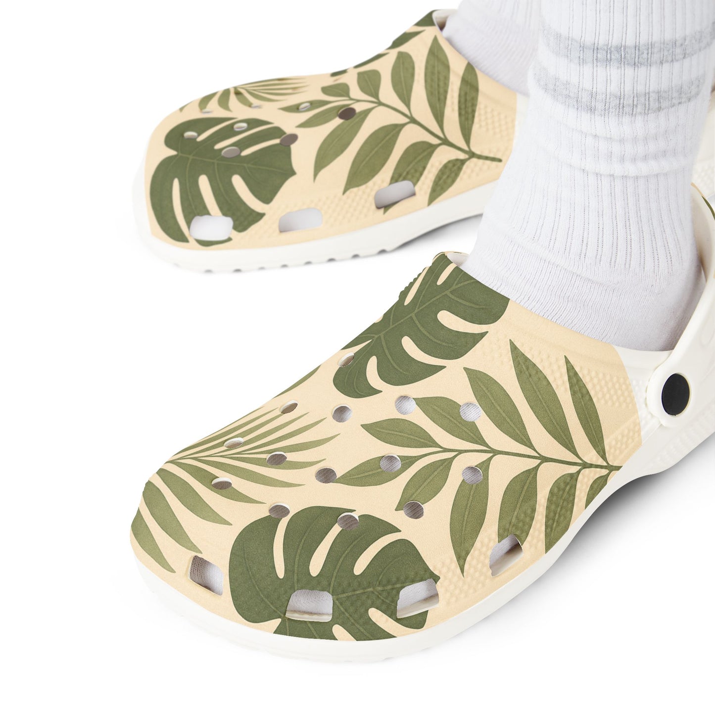 Tropical Plant Print EVA Foam Shoes, Comfortable Garden Clogs for Spring, Summer Slip-Ons, Perfect for Outdoor Adventures, Beach Days, [...]